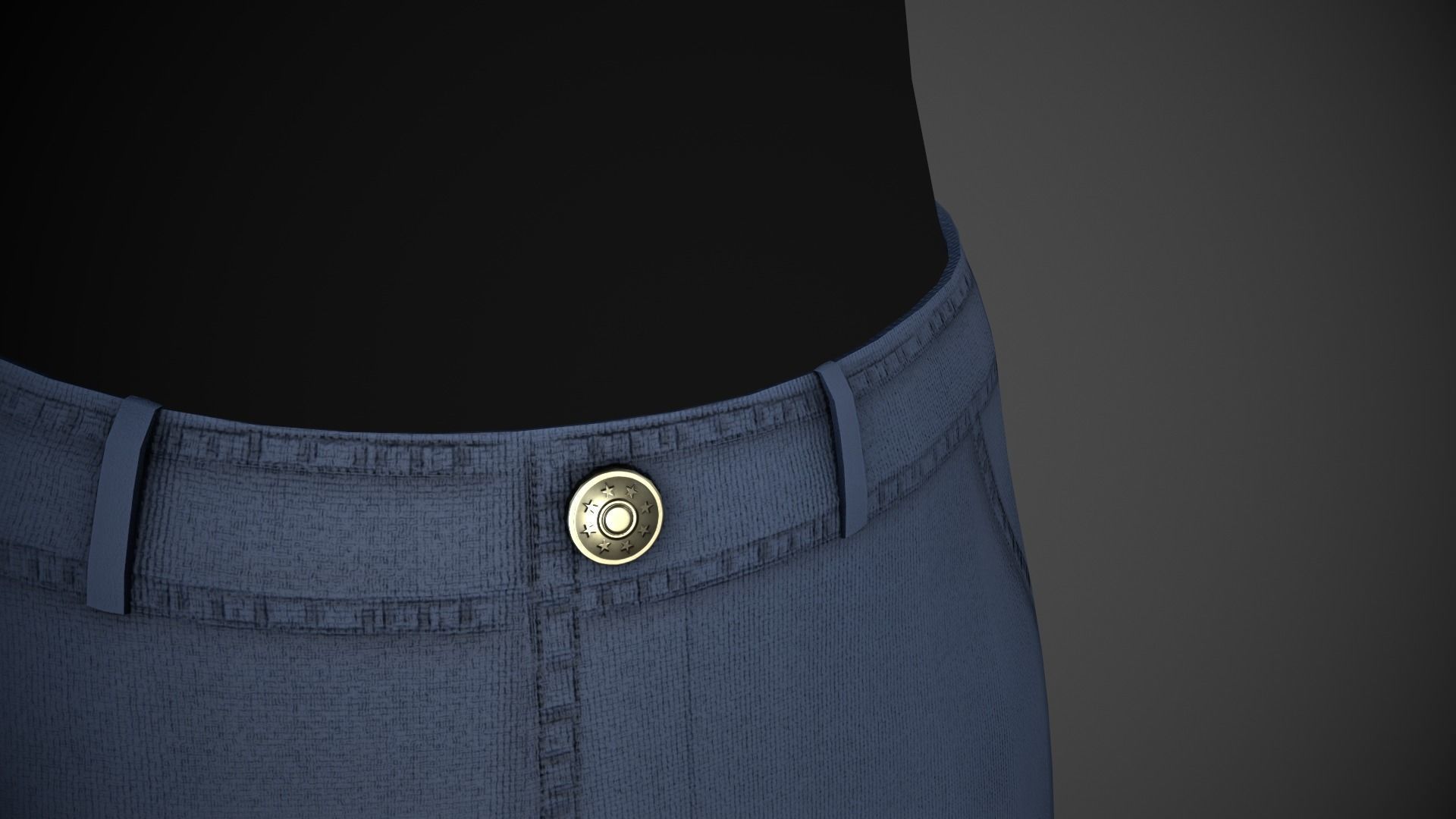 Blue Shorts Style 3 Low-poly 3D model_9