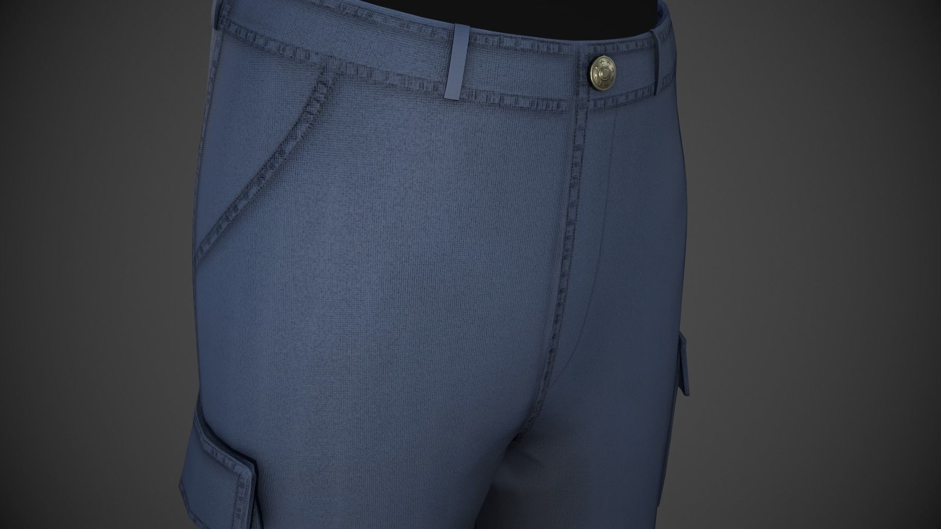 Blue Shorts Style 3 Low-poly 3D model_7