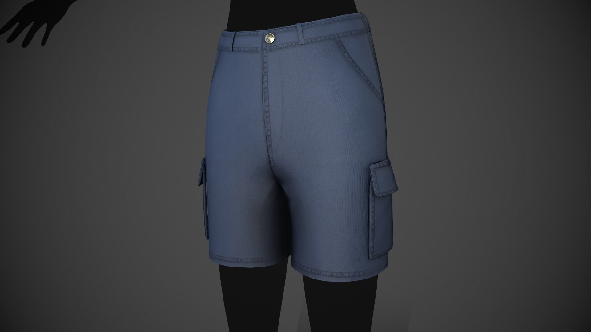 Blue Shorts Style 3 Low-poly 3D model_1