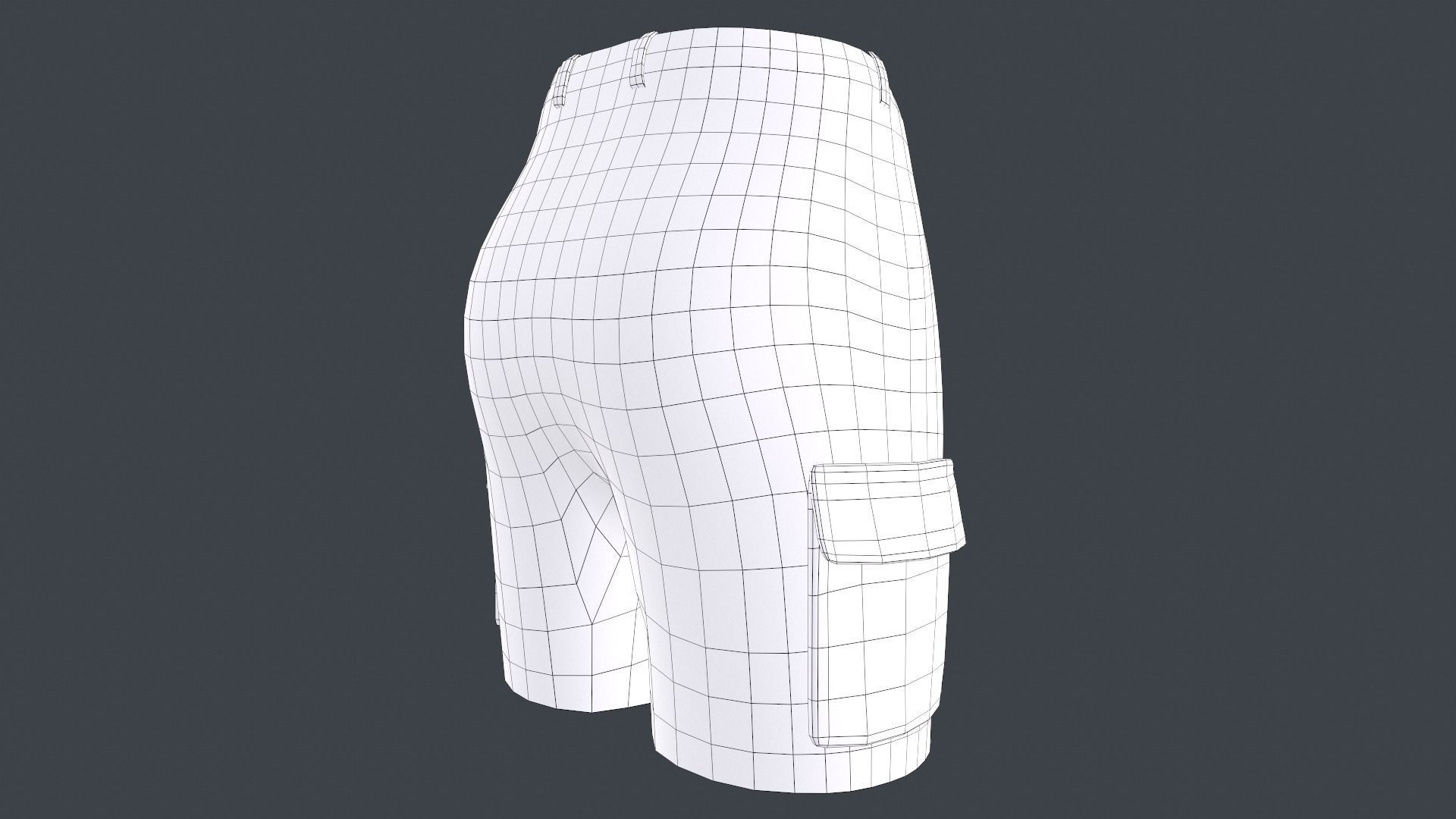 Blue Shorts Style 3 Low-poly 3D model_14