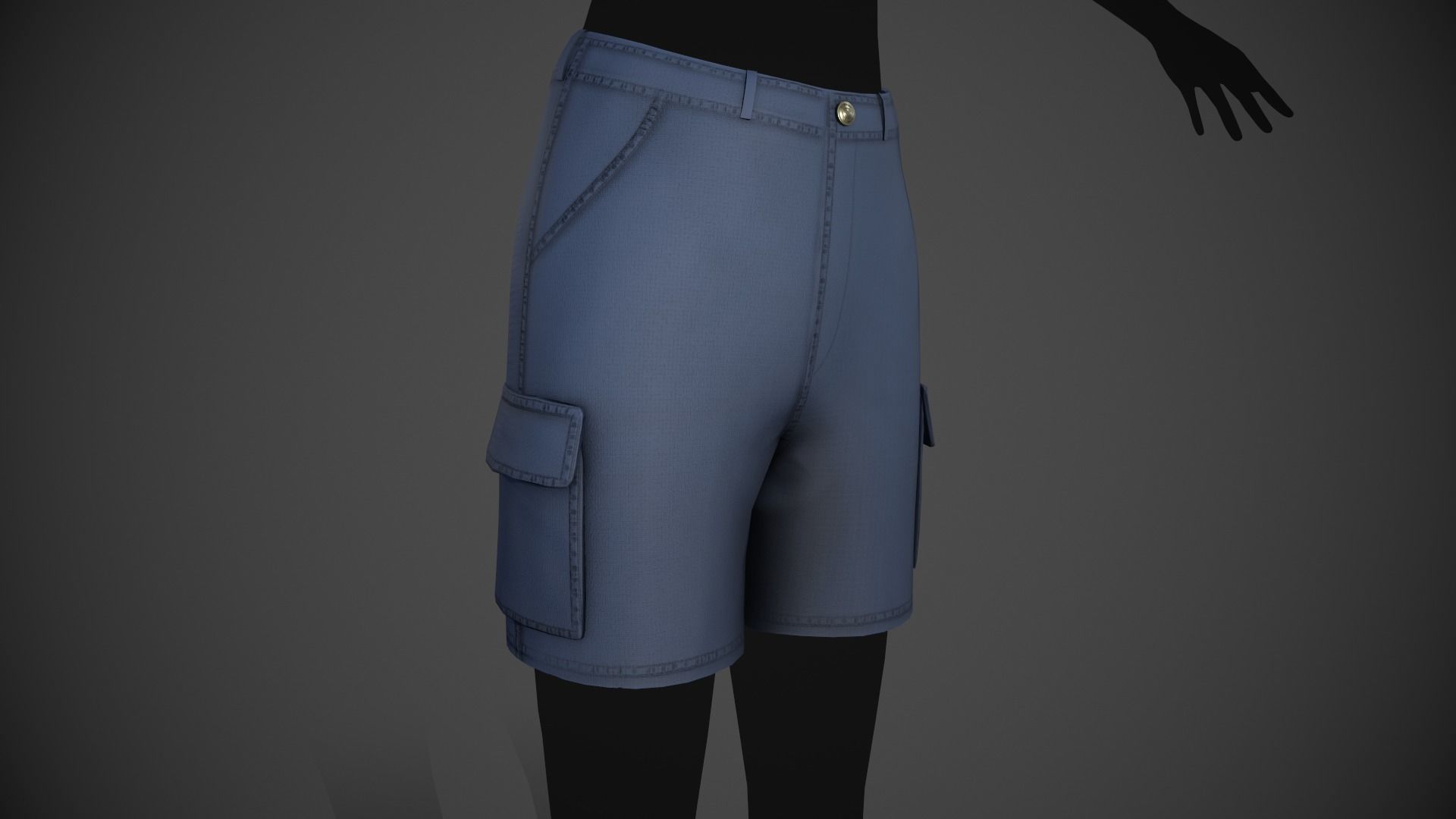 Blue Shorts Style 3 Low-poly 3D model_2