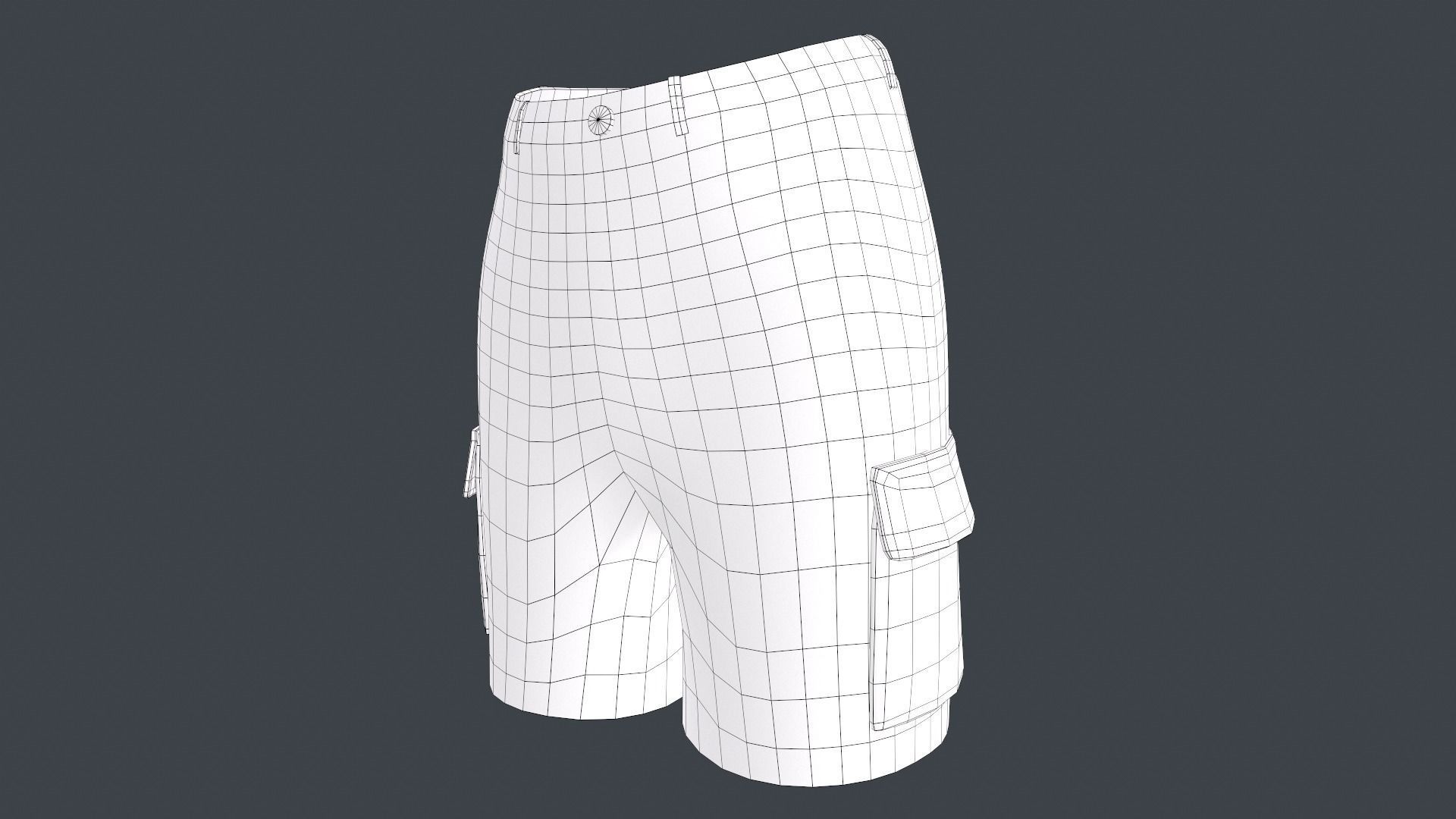 Blue Shorts Style 3 Low-poly 3D model_11
