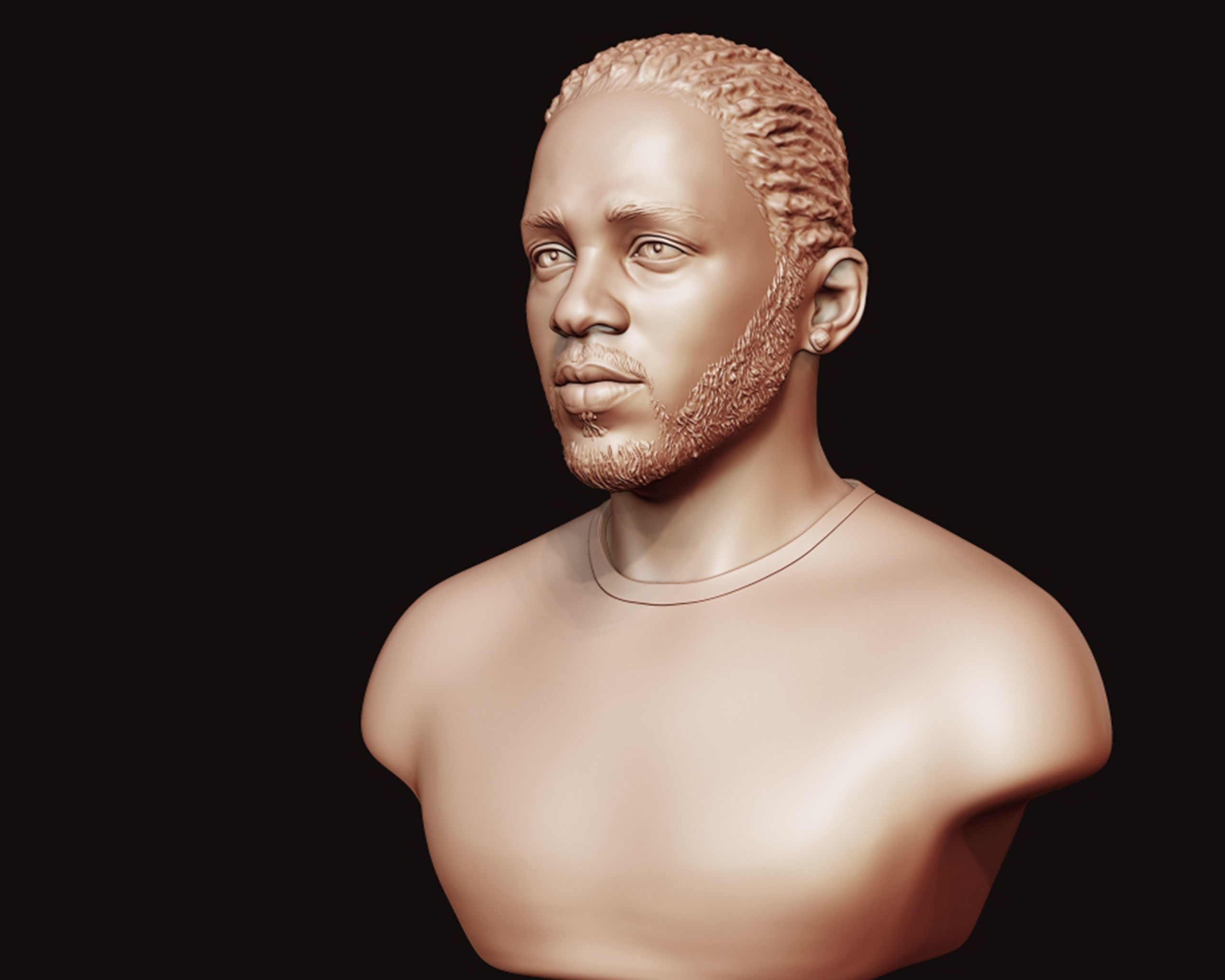Kendrick Lamar model 1 Bust 3D print model_3