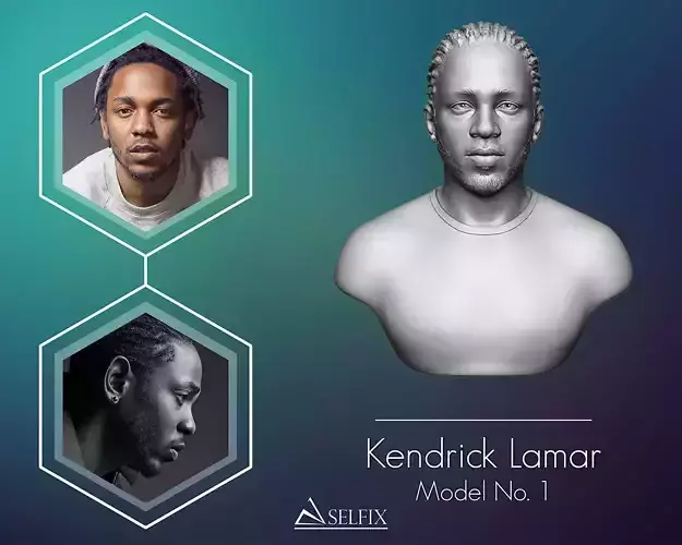 Kendrick Lamar model 1 Bust 3D print model