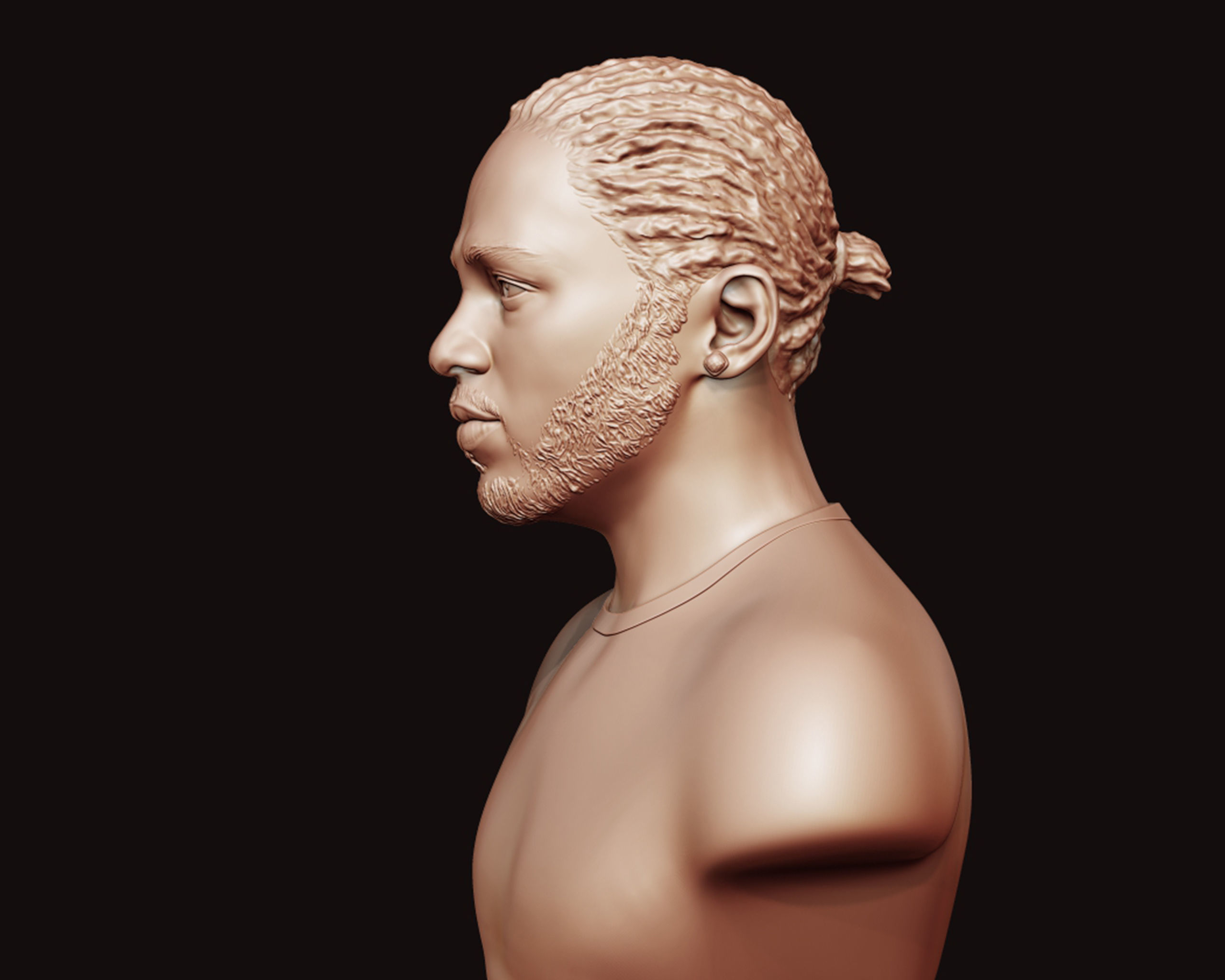 Kendrick Lamar model 1 Bust 3D print model_4