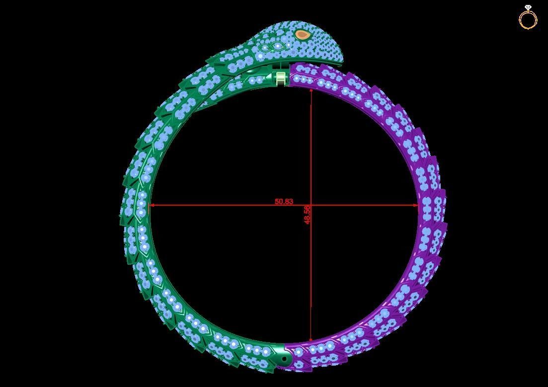 Bracelet Snake 3D print model_2