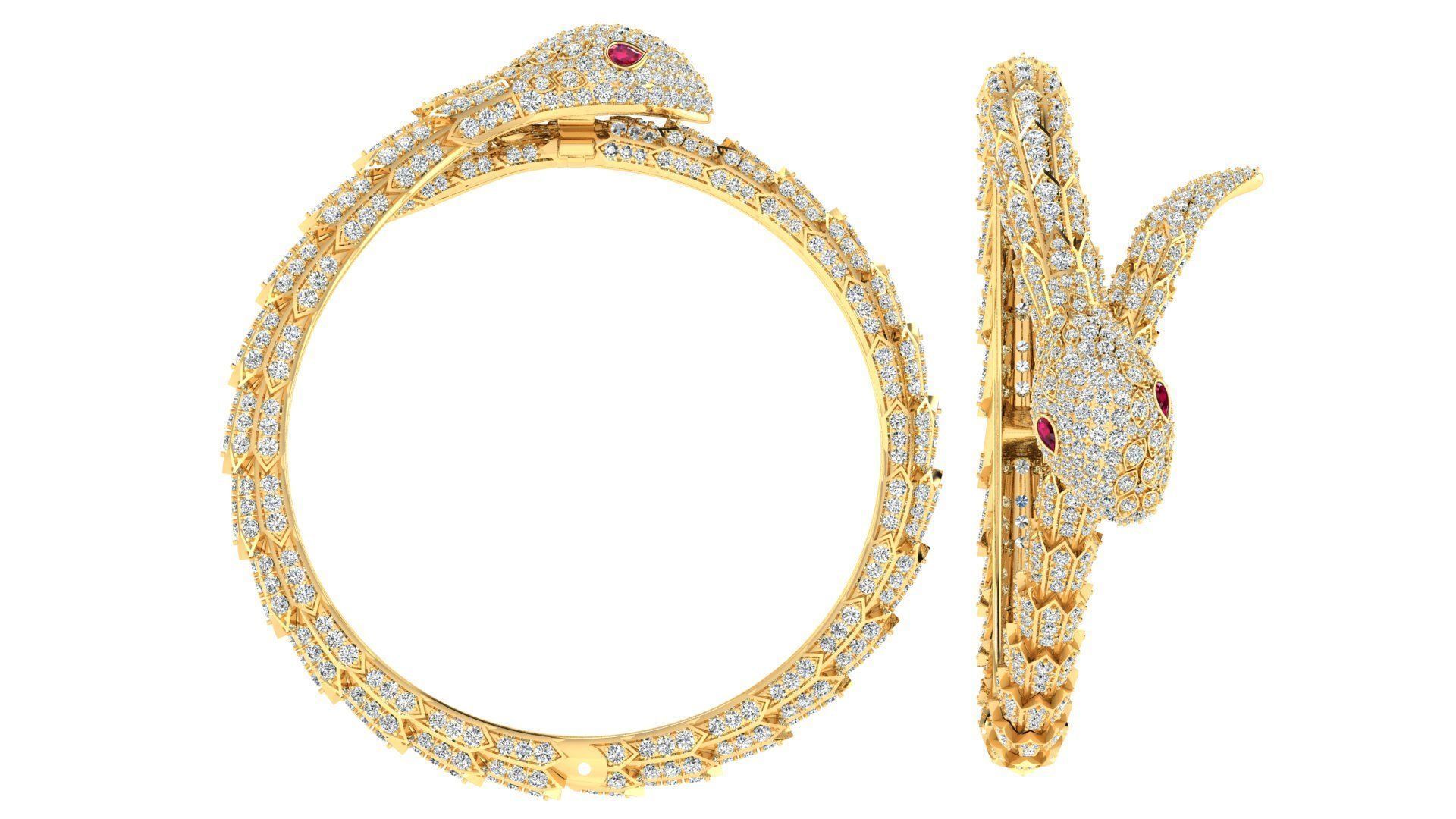 Bracelet Snake 3D print model_1