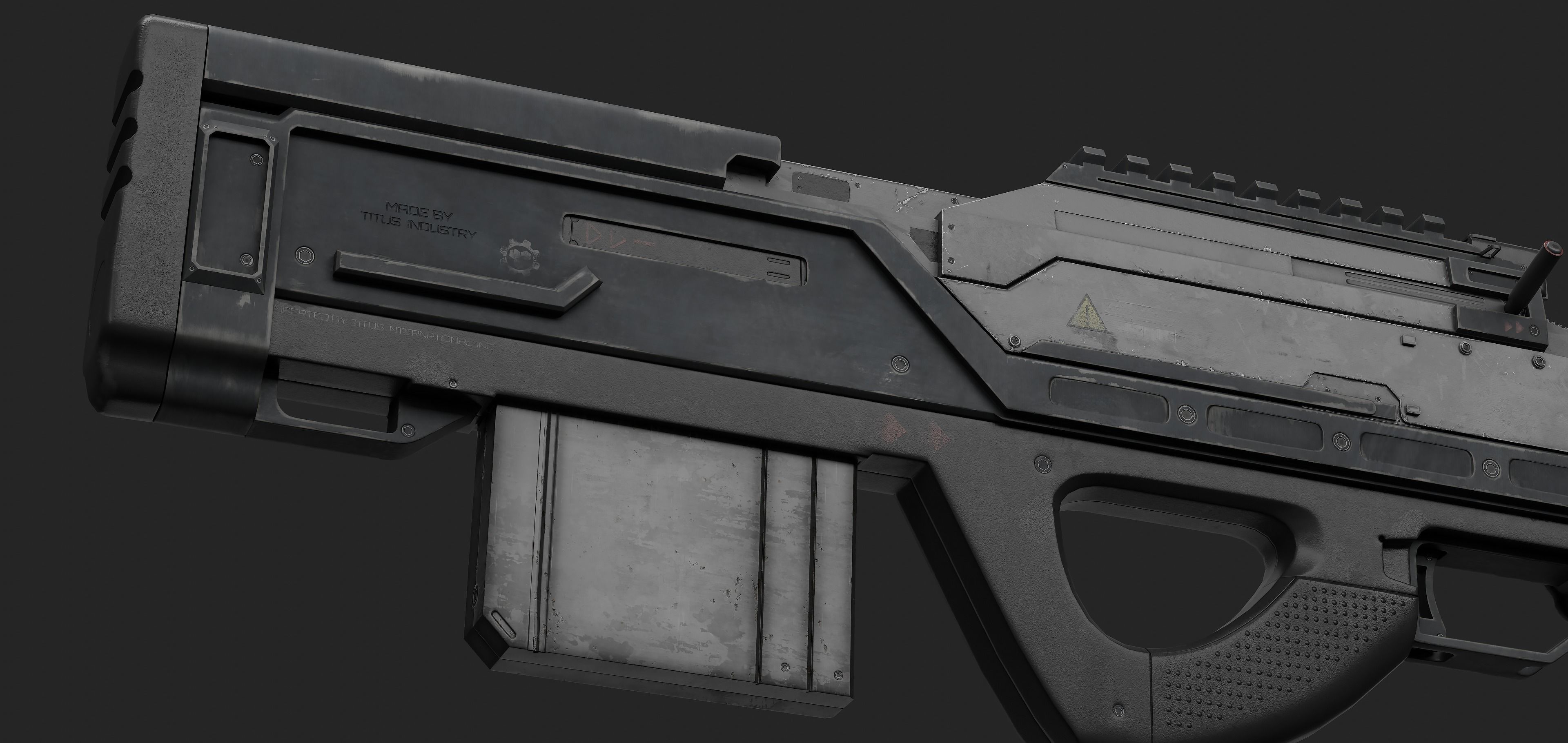 Sci-Fi Bullpup Rifle Low-poly 3D model_3