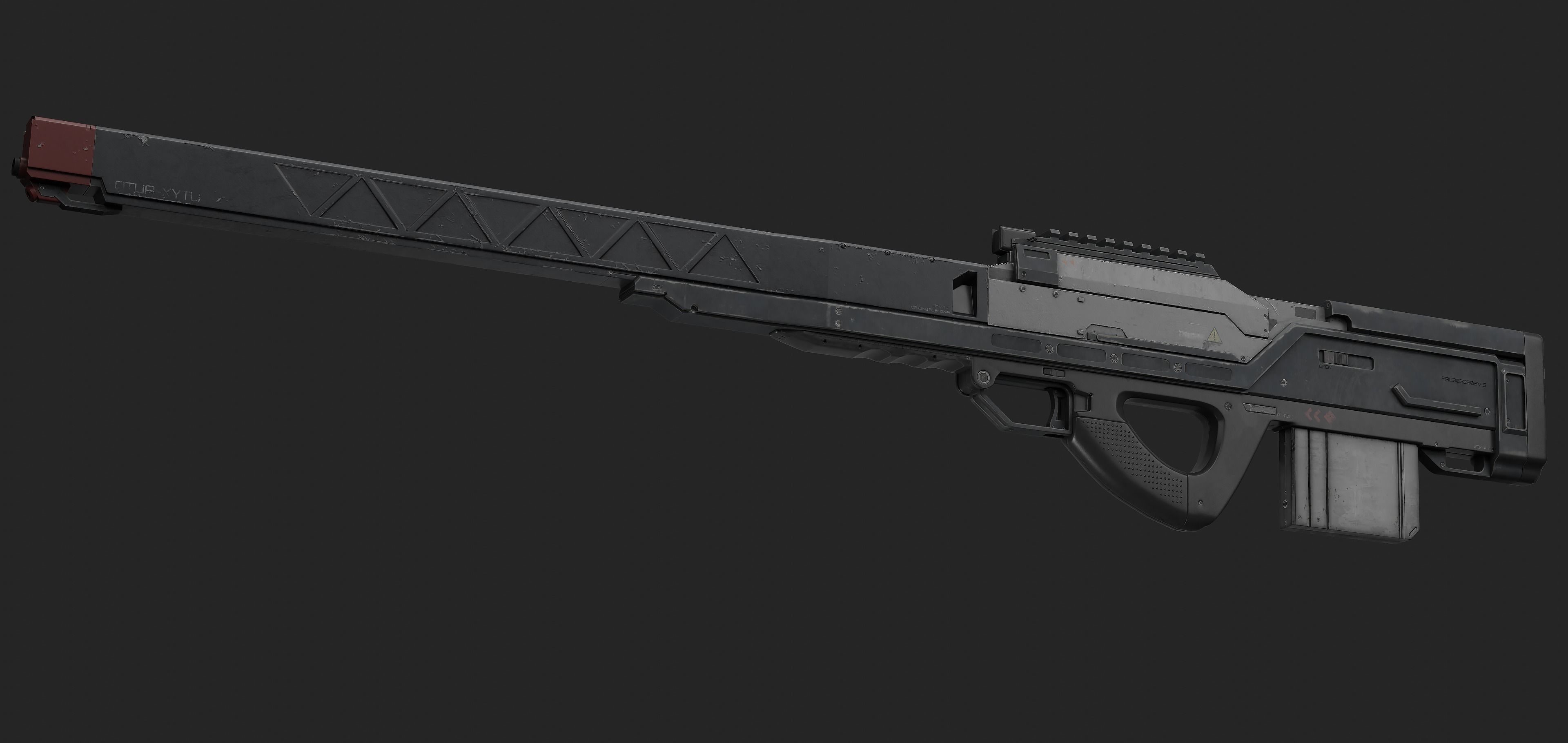 Sci-Fi Bullpup Rifle Low-poly 3D model_2