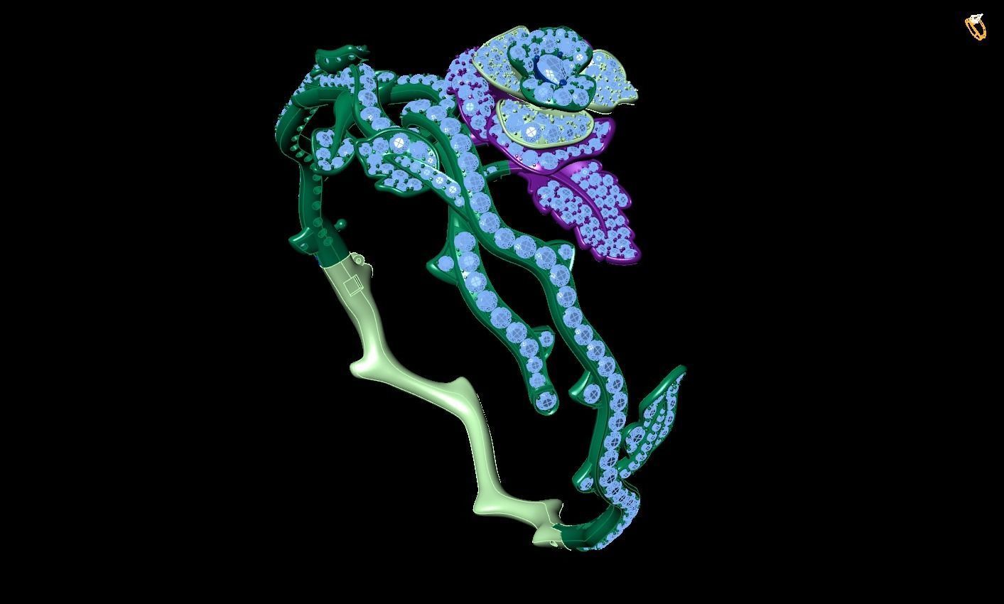 Bracelet Flower 3D print model_1