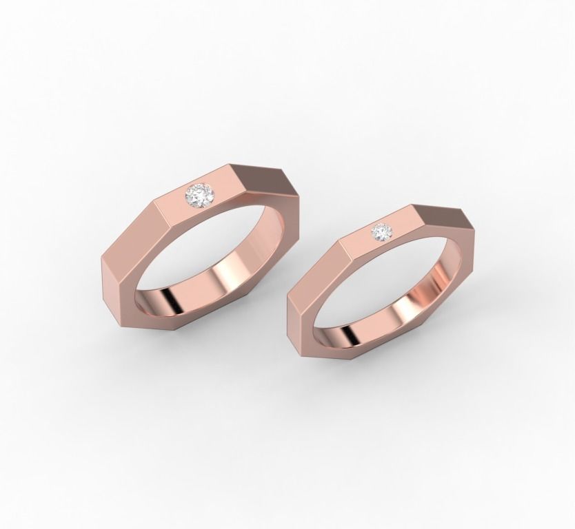 220325 R a couple of rings with strict lines geometry 3D print model_2