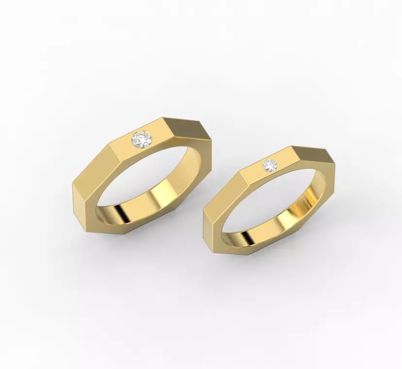 220325 R a couple of rings with strict lines geometry 3D print model_0
