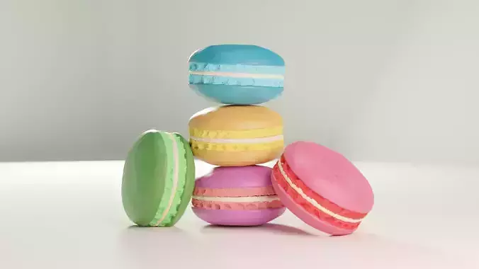 Macarons colorful macaroons Free 3D model