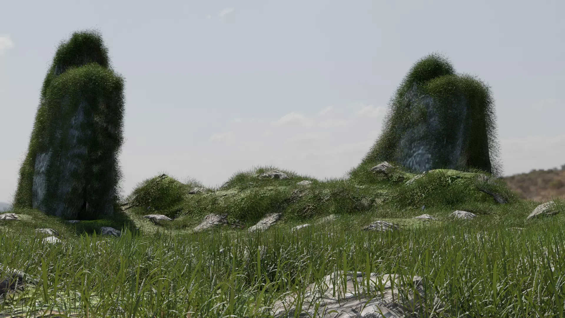 Grass mountains 3D model_0