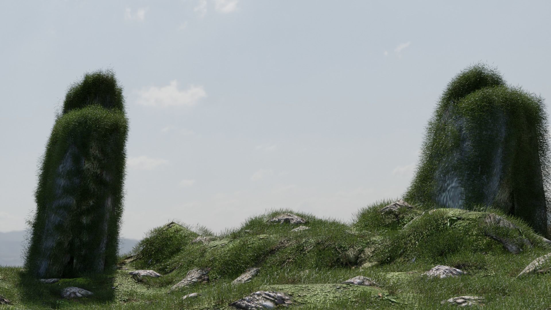 Grass mountains 3D model_2