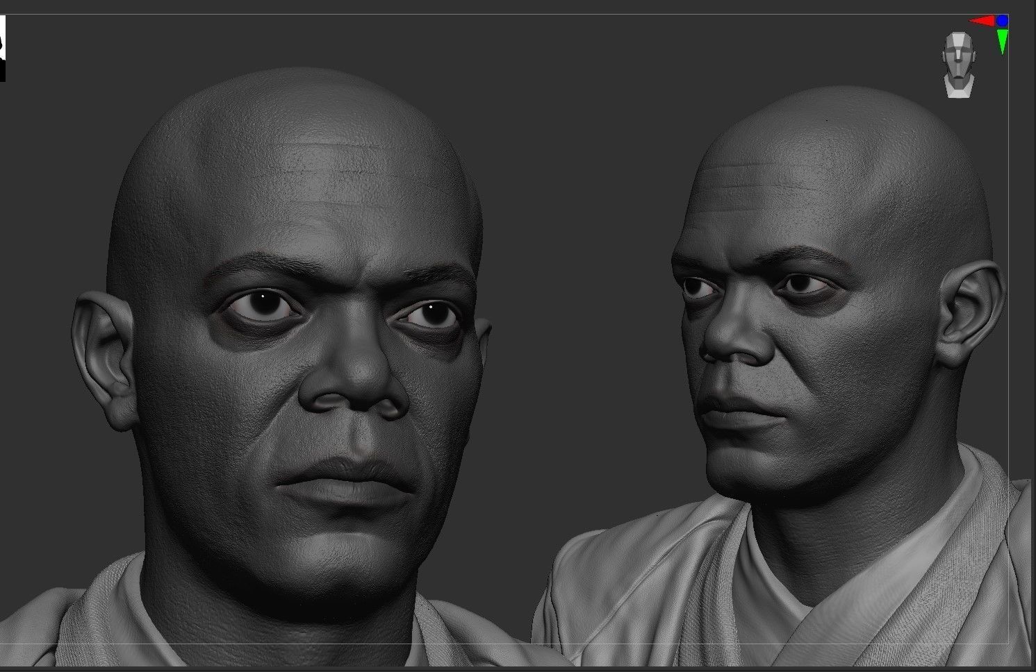 Mace Windu Bust 3D print model_3