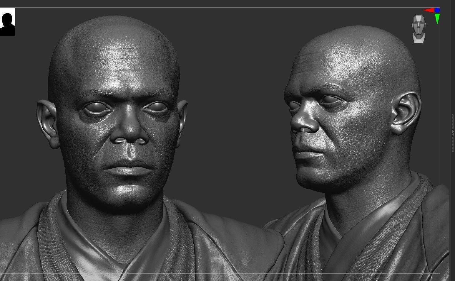 Mace Windu Bust 3D print model_5