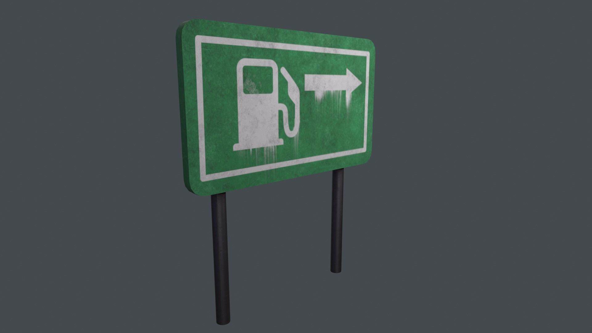 Gas station signboard 3D Model Low-poly 3D model_3