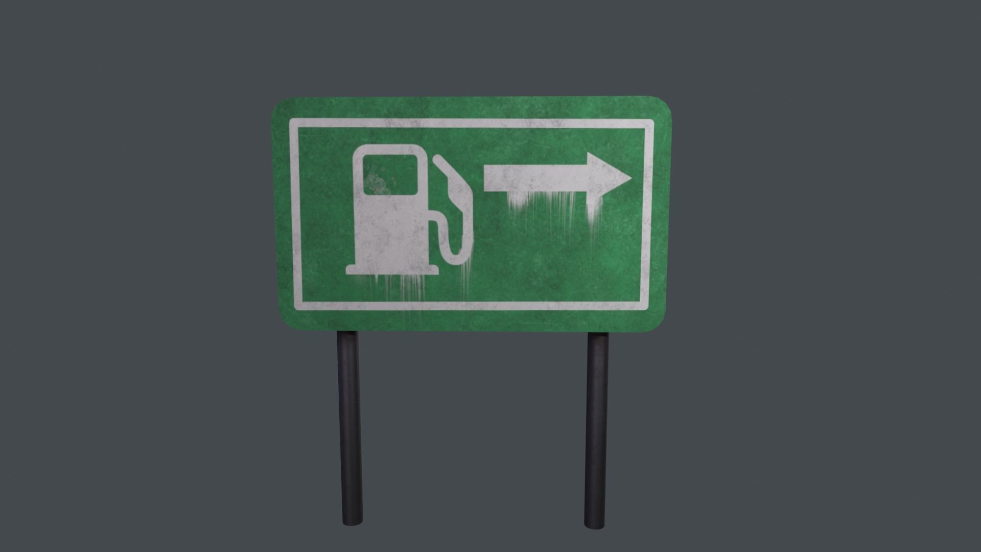 Gas station signboard 3D Model Low-poly 3D model_2