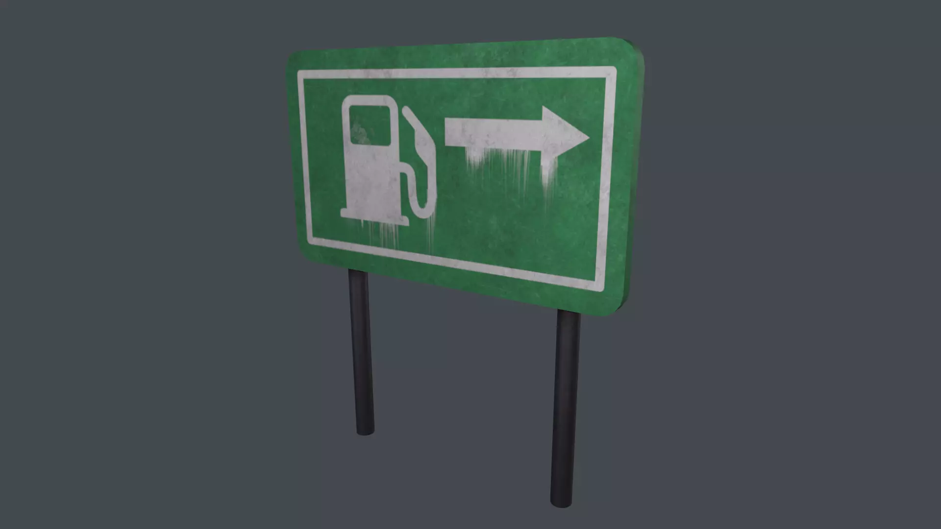 Gas station signboard 3D Model Low-poly 3D model_0