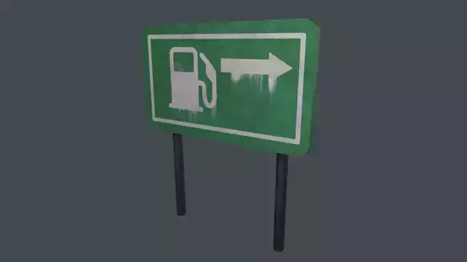 Gas station signboard 3D Model