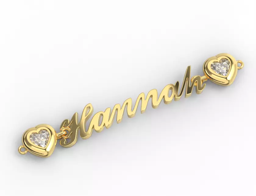 220304 N Br necklace or bracelet with name Hannah 3D print model