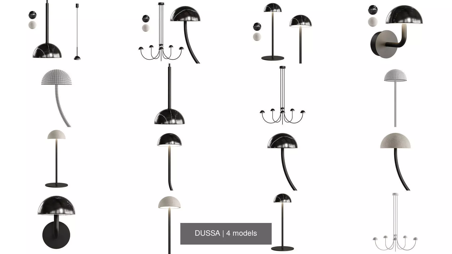 DUSSA pendant light with ball 3D Model Collection_0