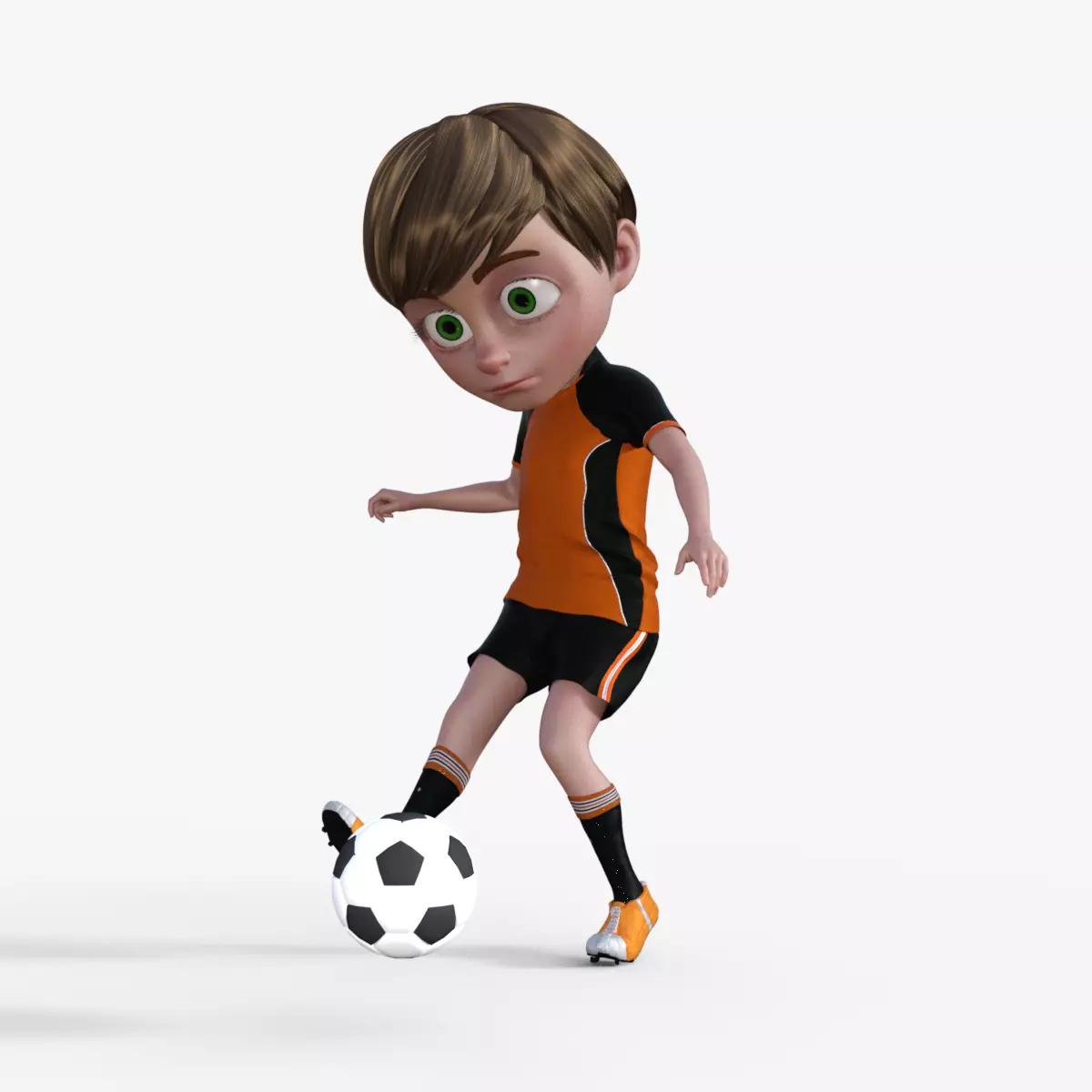 Cartoon Footballer Boy Rigged 3D model