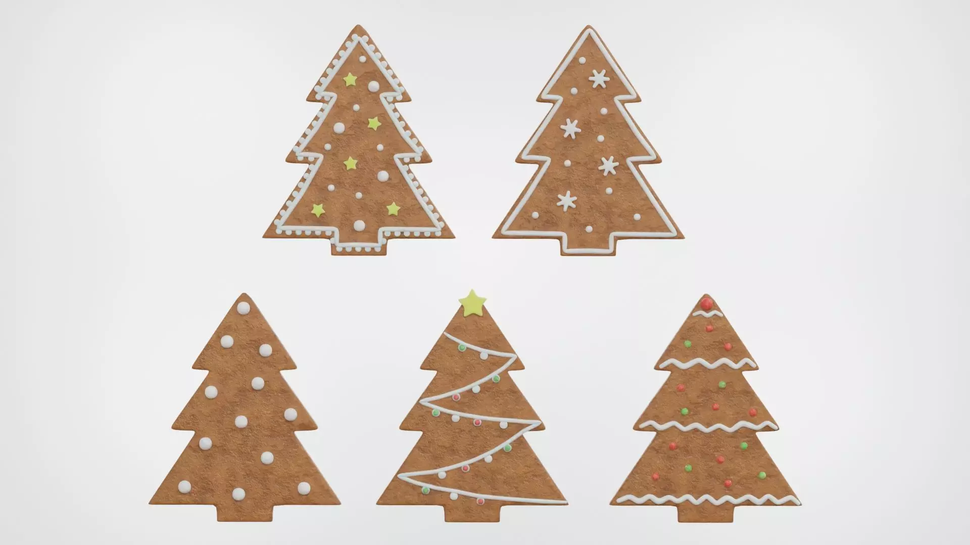 Gingerbread Christmas Cookie 3 - Christmas Tree 3D model_0