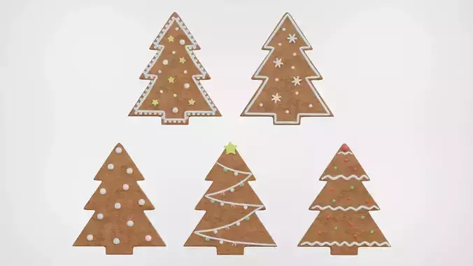 Gingerbread Christmas Cookie 3 - Christmas Tree 3D model