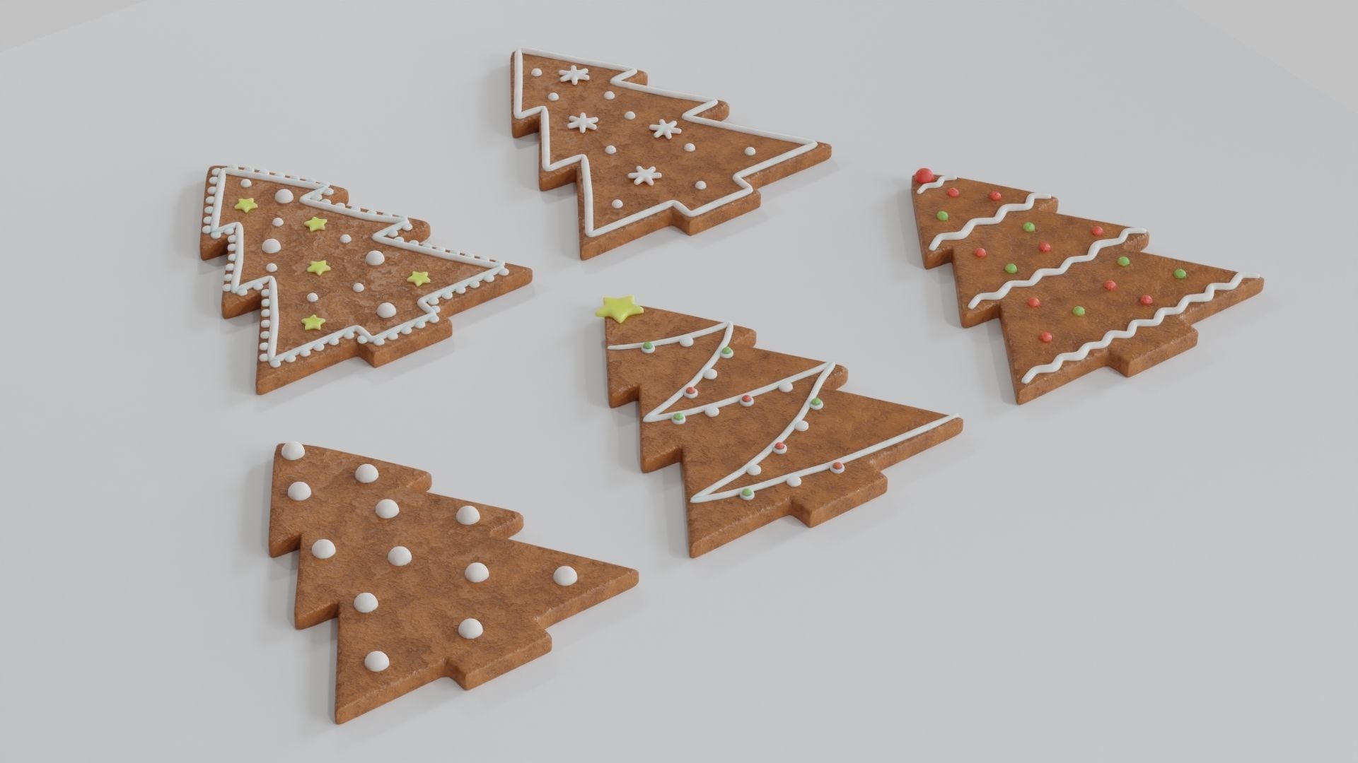 Gingerbread Christmas Cookie 3 - Christmas Tree 3D model_2