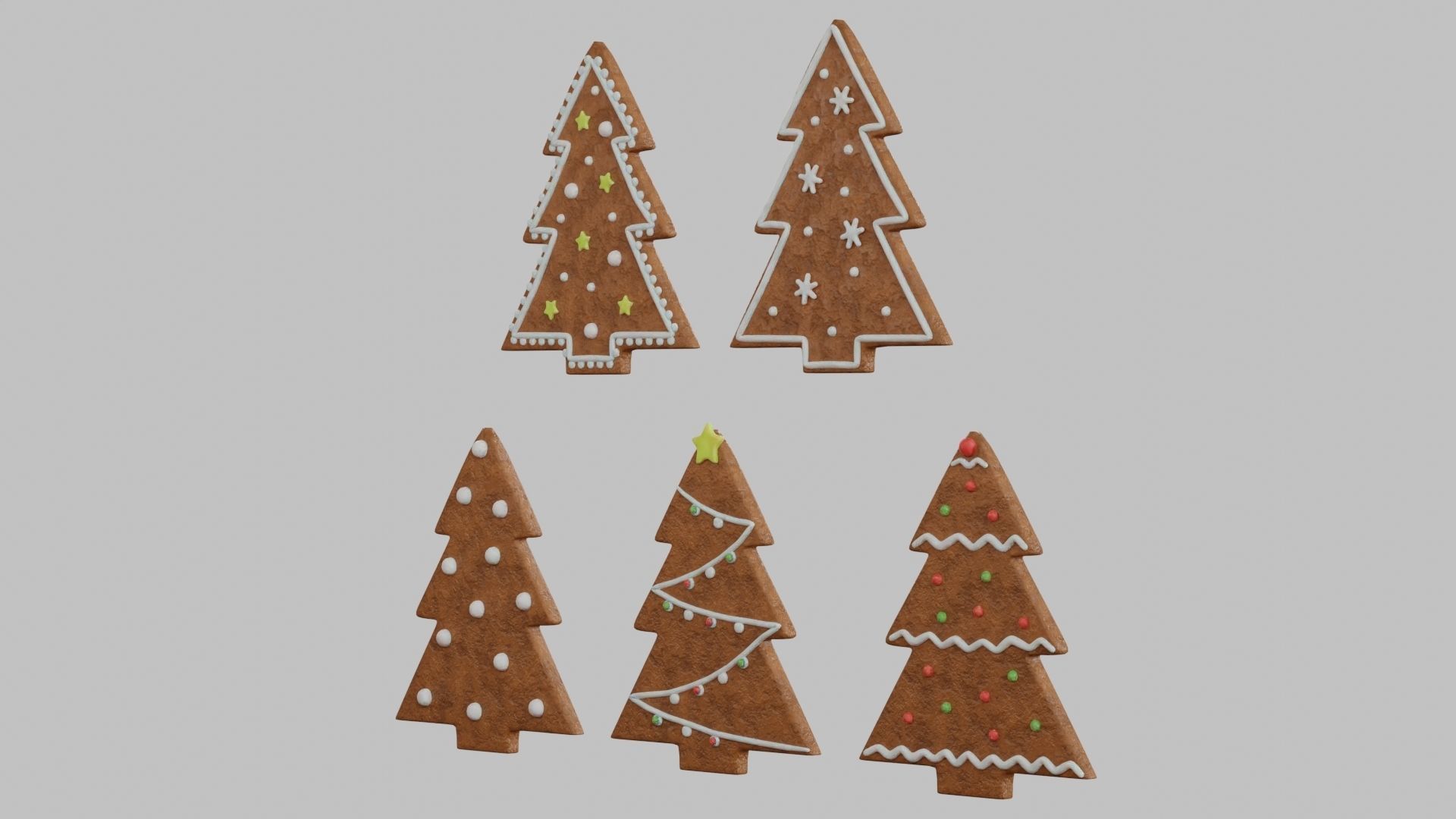 Gingerbread Christmas Cookie 3 - Christmas Tree 3D model_8