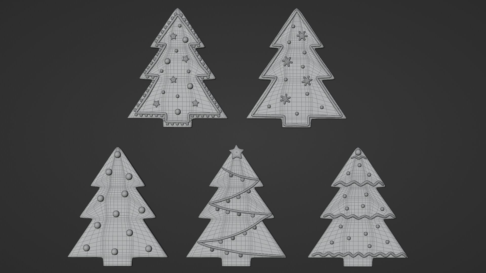 Gingerbread Christmas Cookie 3 - Christmas Tree 3D model_10