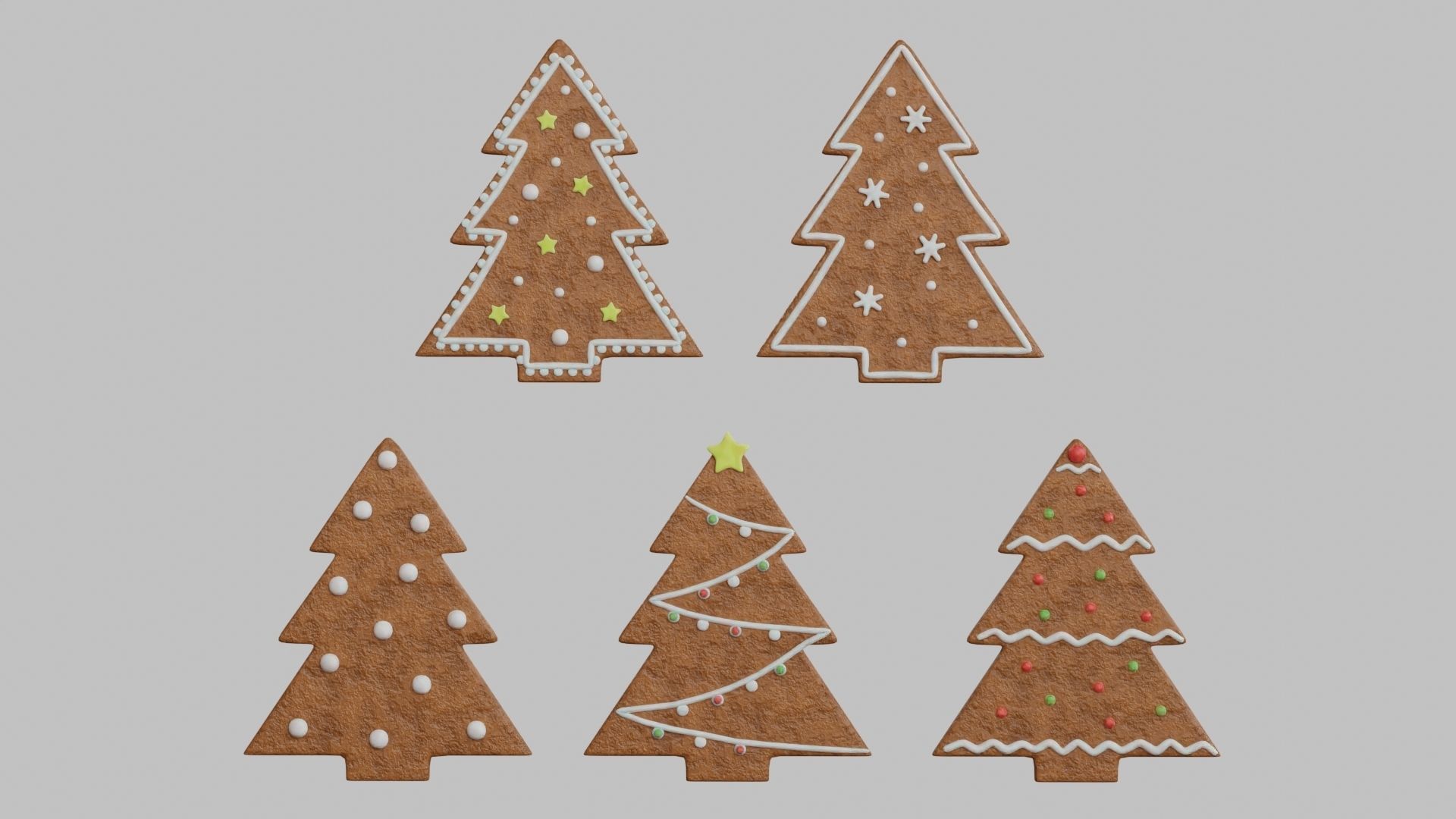 Gingerbread Christmas Cookie 3 - Christmas Tree 3D model_3