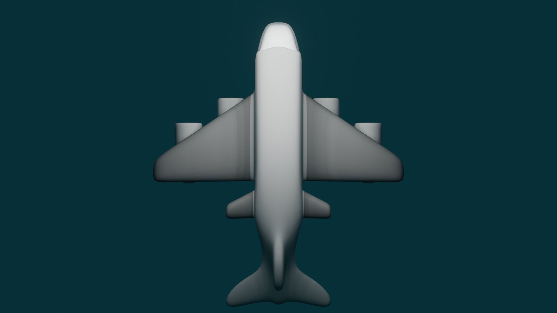 Low Mid Poly Game Ready Cartoon Style Plane Low-poly 3D model_2