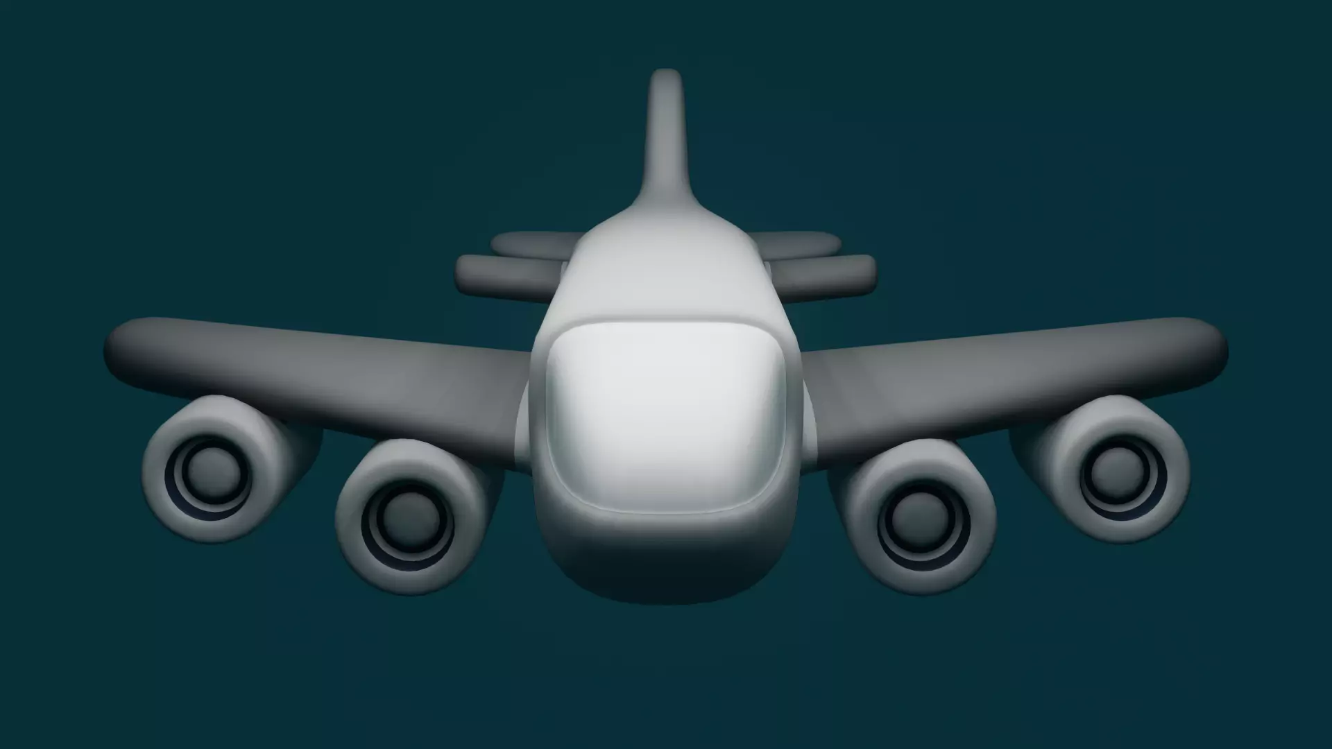 Low Mid Poly Game Ready Cartoon Style Plane Low-poly 3D model_0