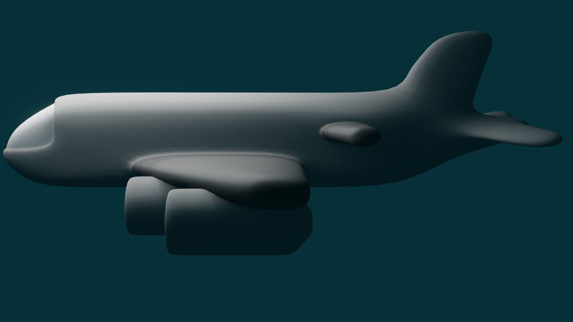 Low Mid Poly Game Ready Cartoon Style Plane Low-poly 3D model_1