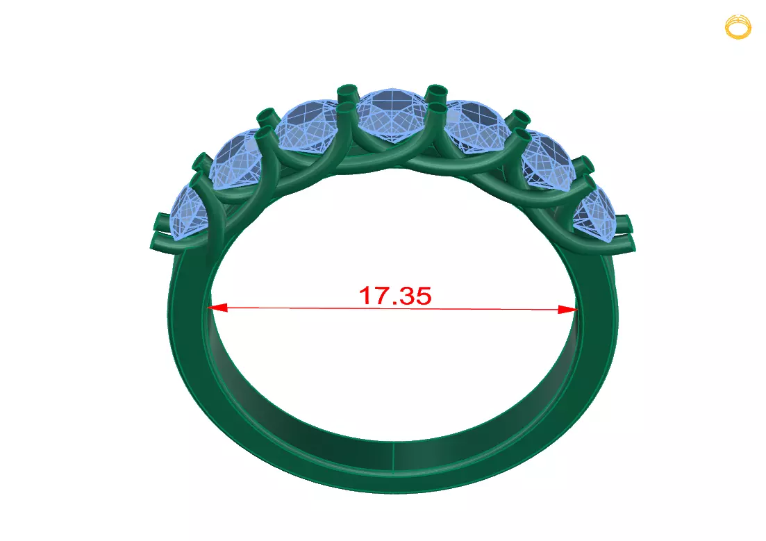 Rings ring with stones 3D print model_0
