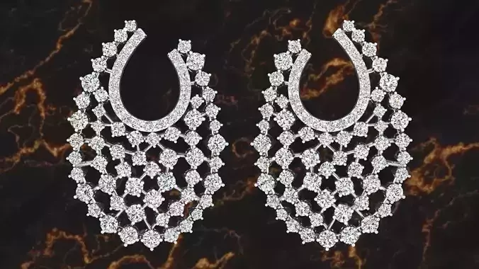 earrings peacock earring design 3D print model