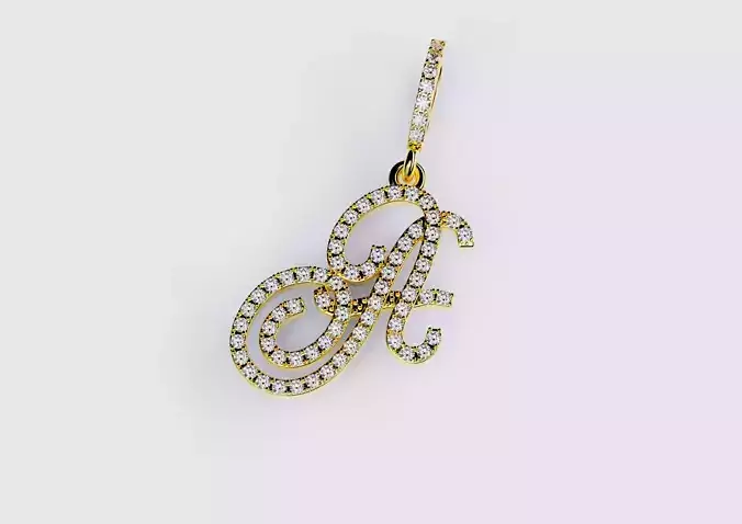 A Letter Pendant Diamonds 01