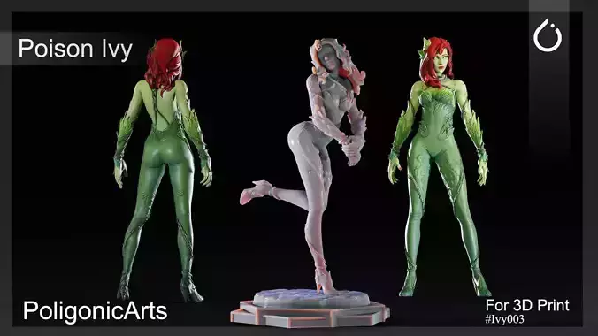 Poison Ivy 3d Print Statue  Pose 002