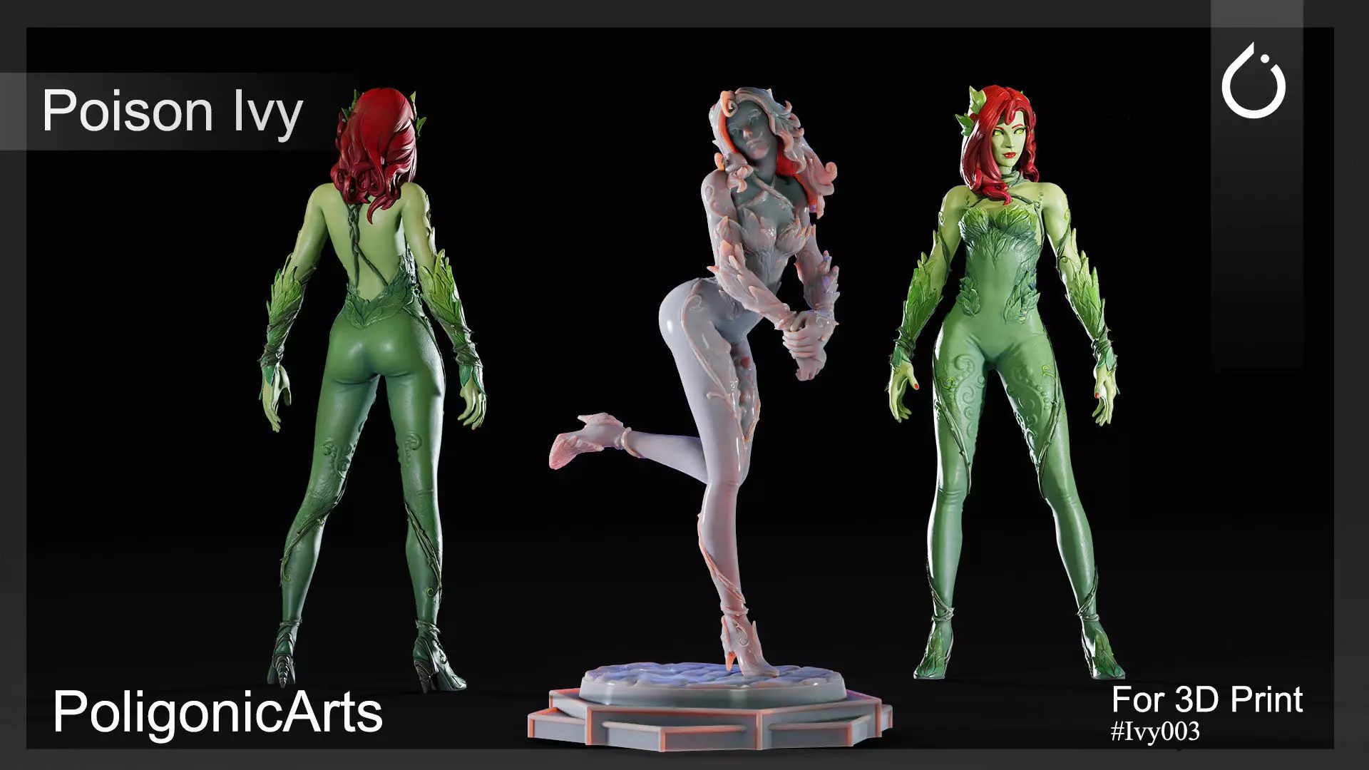 Poison Ivy 3d Print Statue  Pose 002 3D print model_0
