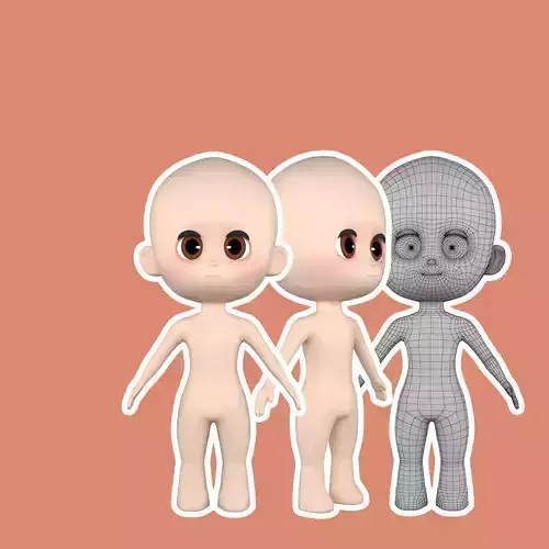 character chibi 3d model 3D model