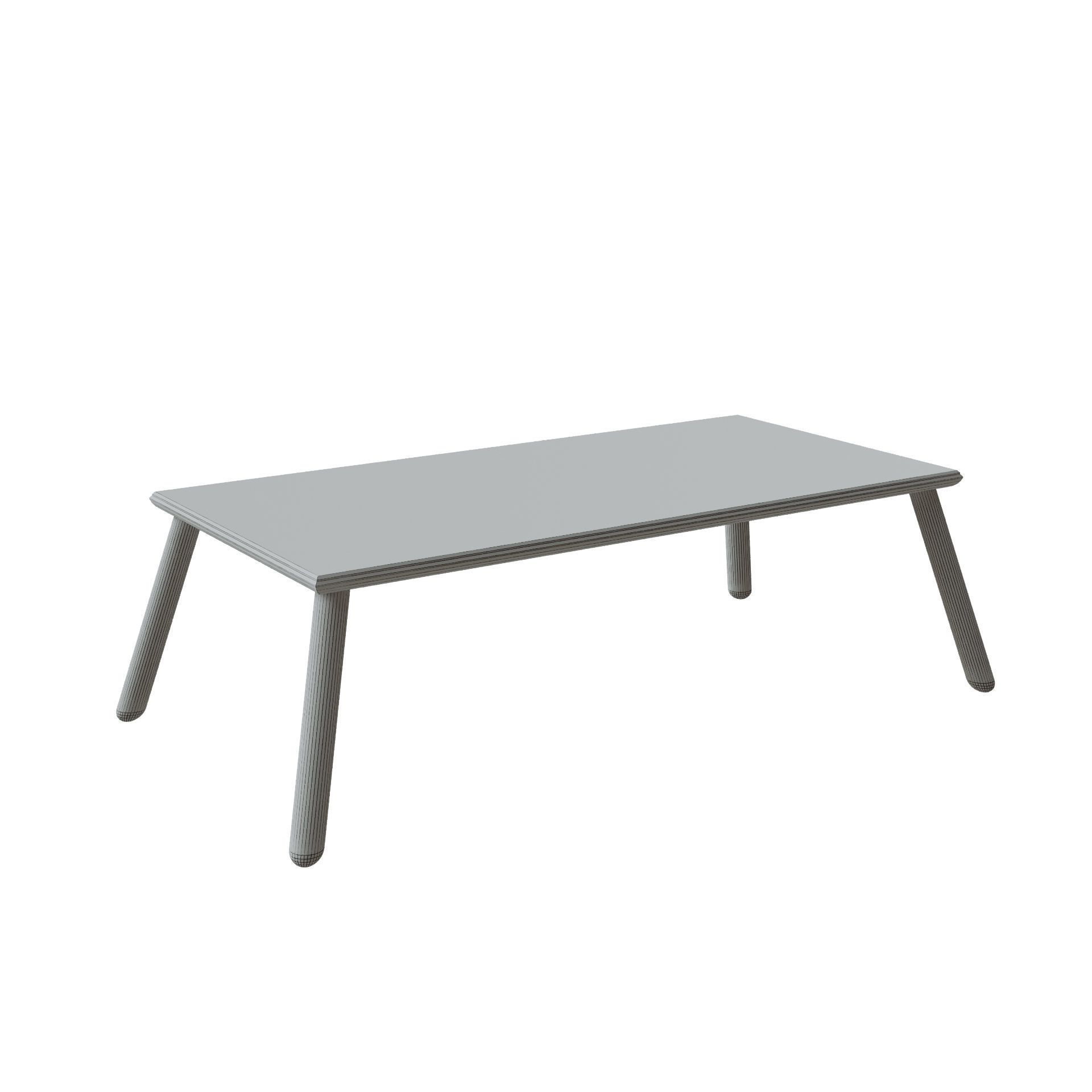 Wooden Center Table Low-poly 3D model_7