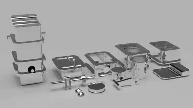 4 stroke 1 cilinder engine model 3D model