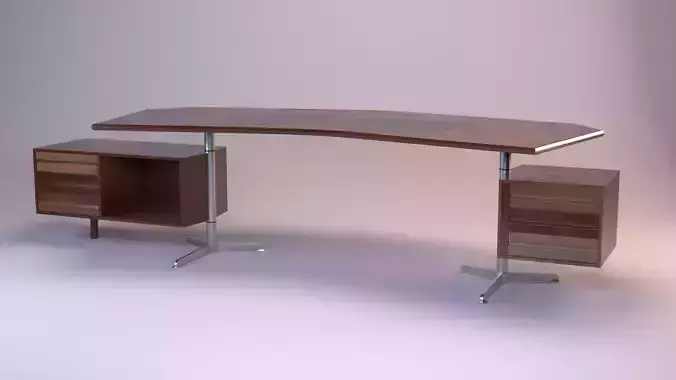 Model T96 Boomerang Desk by Osvalfo Borsani for Tecno Low-poly 3D model