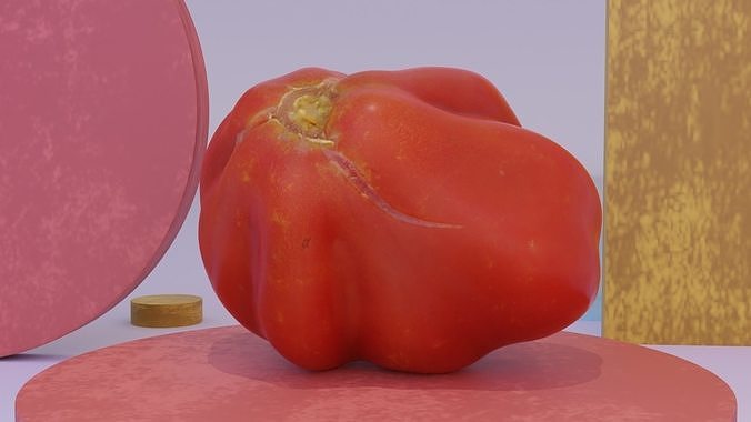 Tomato 08 high-poly 3D model 2