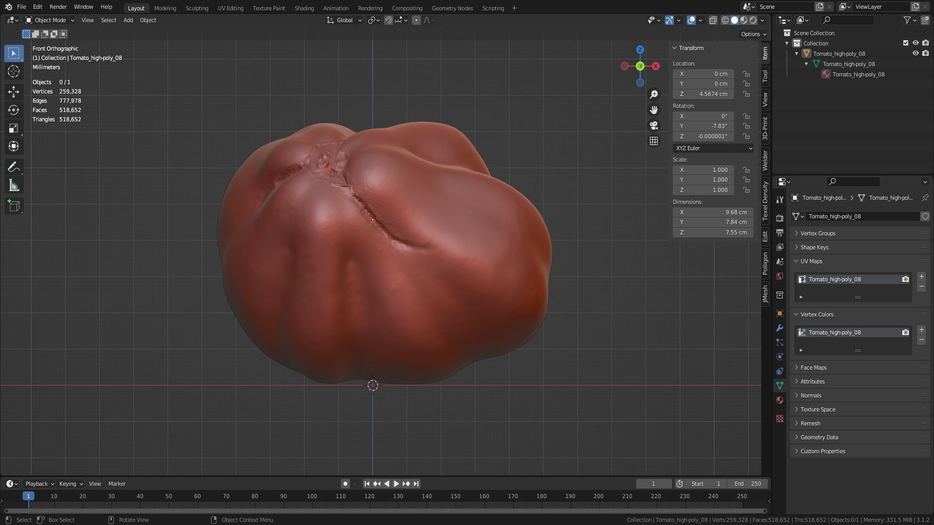 Tomato 08 high-poly 3D model_36