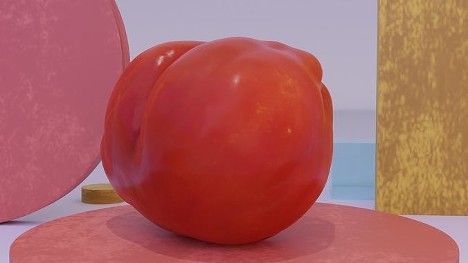 Tomato 08 high-poly 3D model 6
