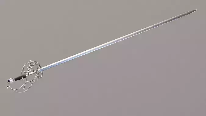 Rapier Western European Sword Low-poly 3D model